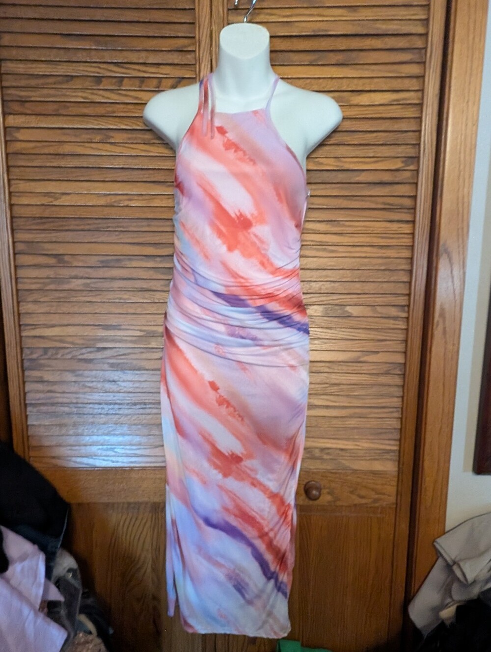 Caution To The Wind Women's Maxi Dress Tie Dye Colored Look Size Medium